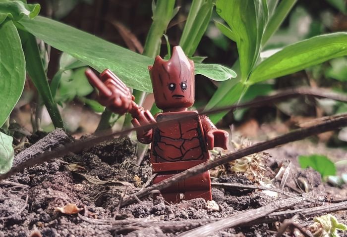 Photo of a lego figure in the grass