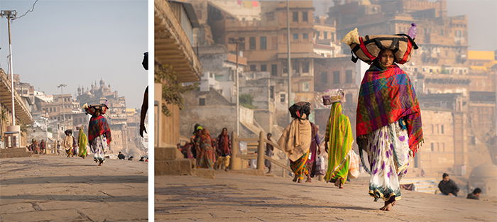 A street scene diptych before and after editing