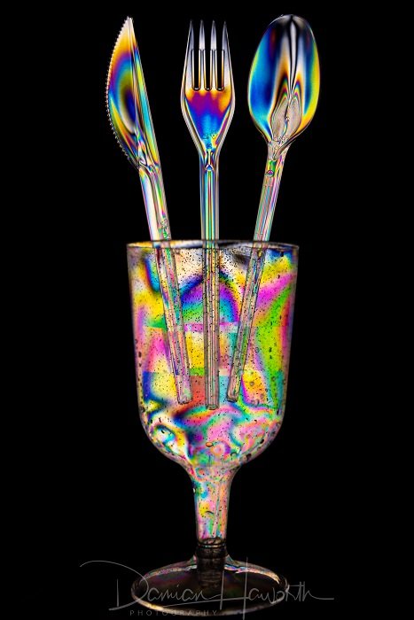 Photoelasticity plastic cutlery