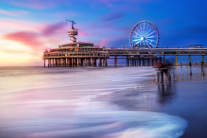 Colorful long exposure coastal landscape