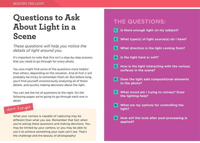 A screenshot of 'Fantastic Fundamental Light Skills' eBook questions page