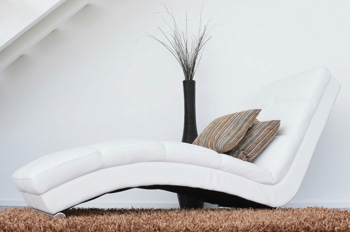 A modern white chaise longue 