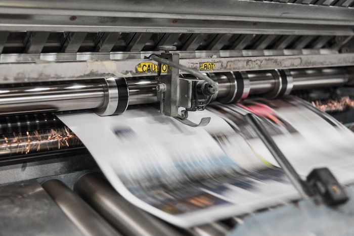 Industrial printer at work