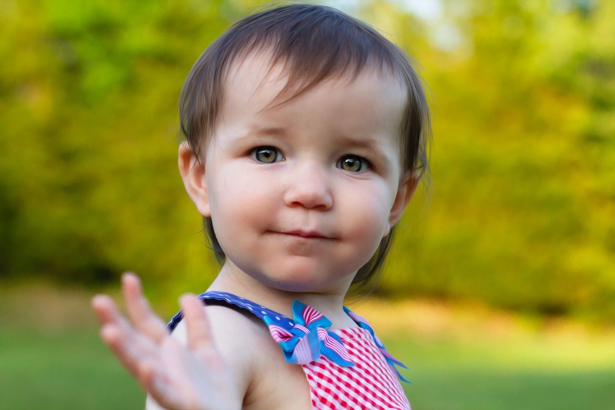Close-up toddler portrait