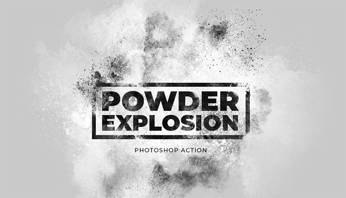 Screenshot of Free Powder Explosion Photoshop action graphic