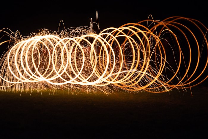 steel wool photography with spiral effect
