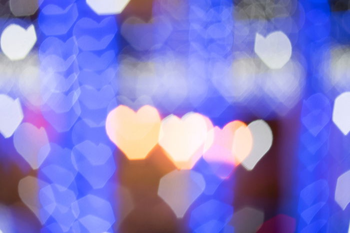 photo of custome heart-shaped bokeh effect