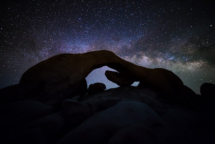 The Milky Way above the silhouette of a rock formation