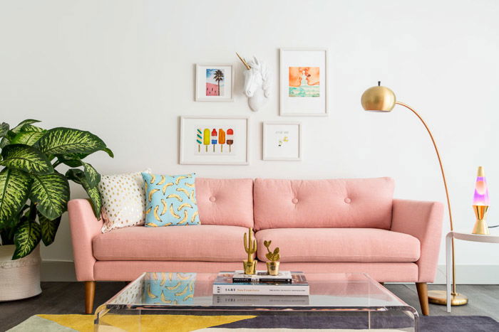 An interior photography image of a living room 