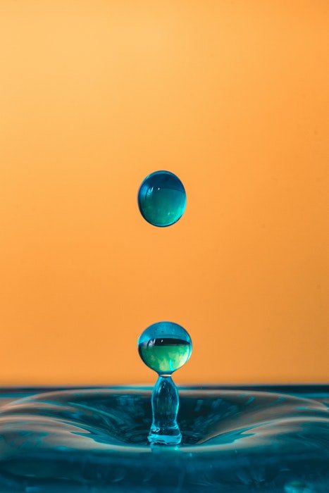 Colorful water drop photography