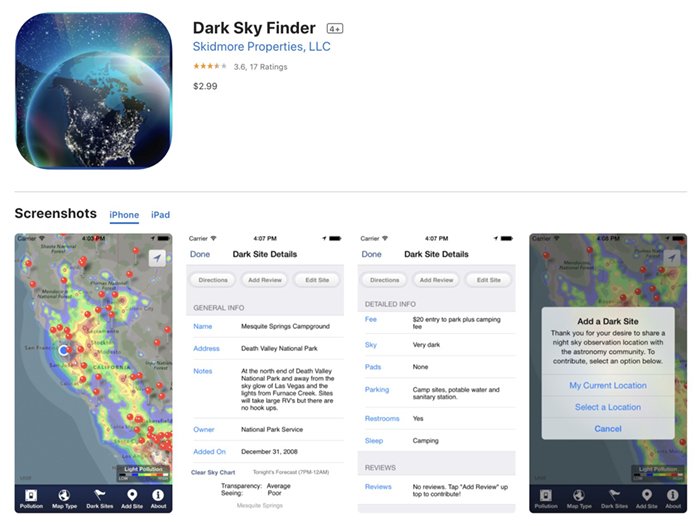 Screenshot Dark Sky Finder