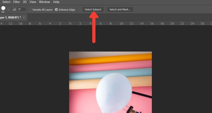 screenshot of editing an image in Photoshop