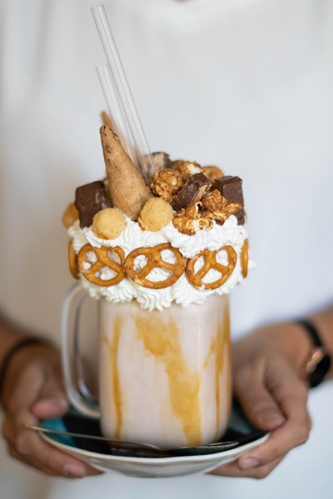 A delicious milkshake for a food commercial