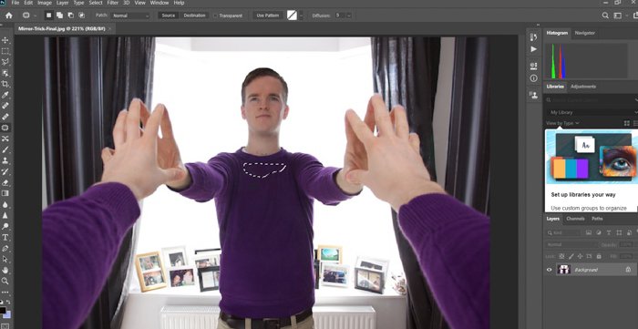 editing a photo in Photoshop