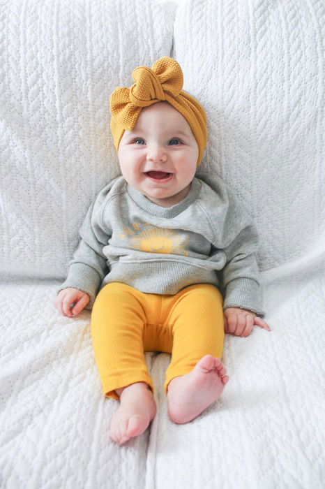 Photo of a baby in a home photography studio