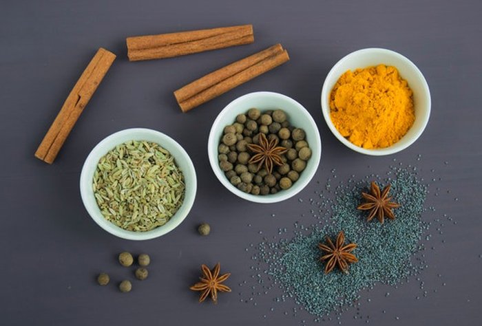 Spices used for Indian food photography 