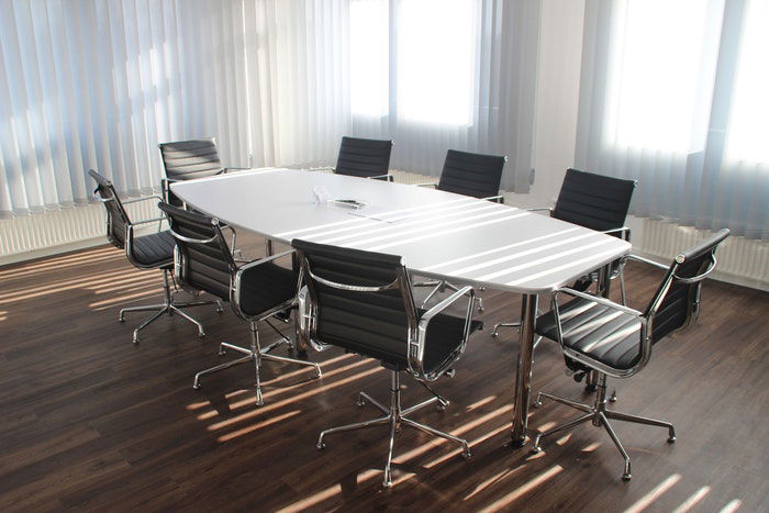 An empty office desk