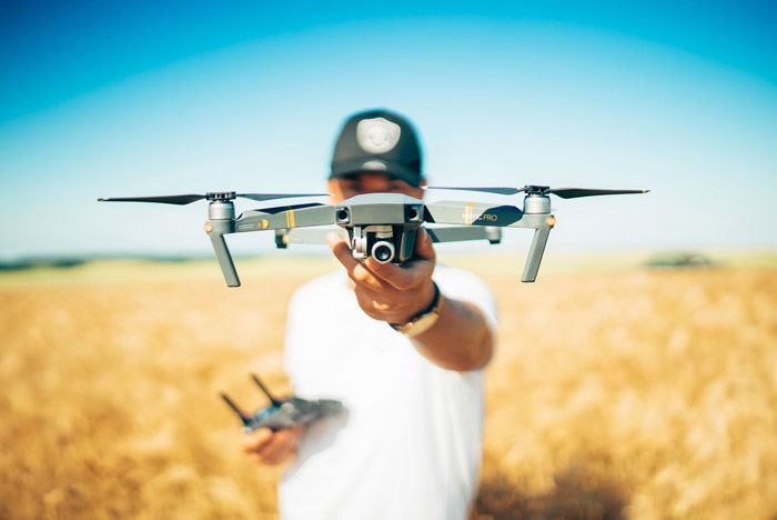 A man holding a drone