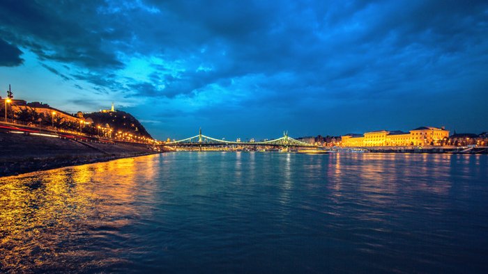 The Danube in budapest at night