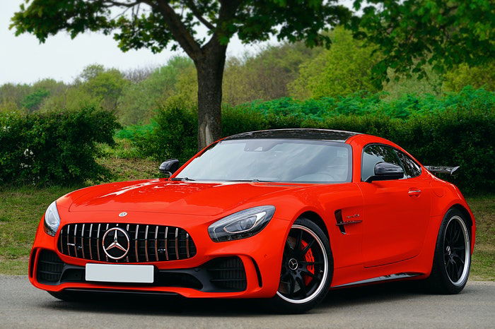 Photo of a red sports car 