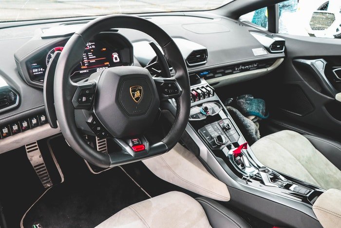 Photo of the inside of a luxury car