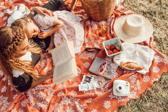 A dreamy overhead picnic photo