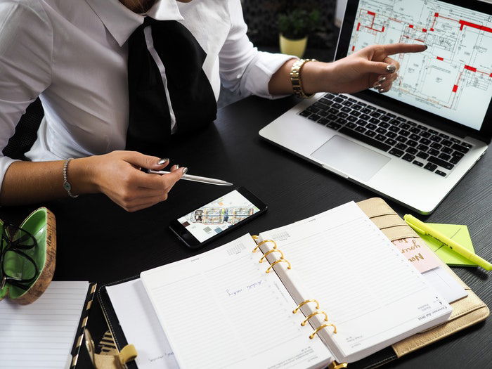 A man at an office desk