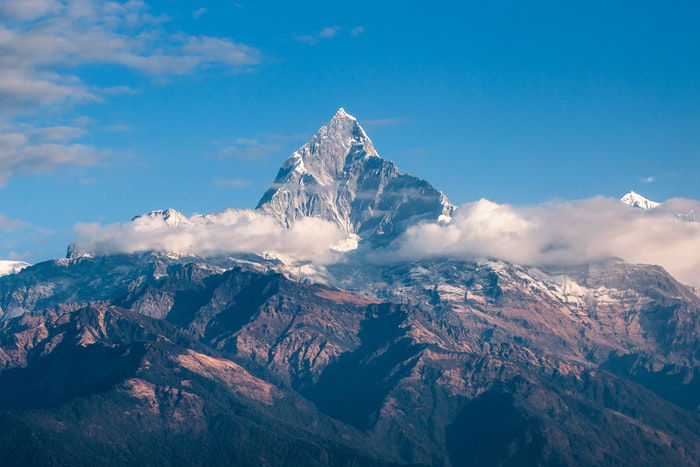 A cloudy mountain scene