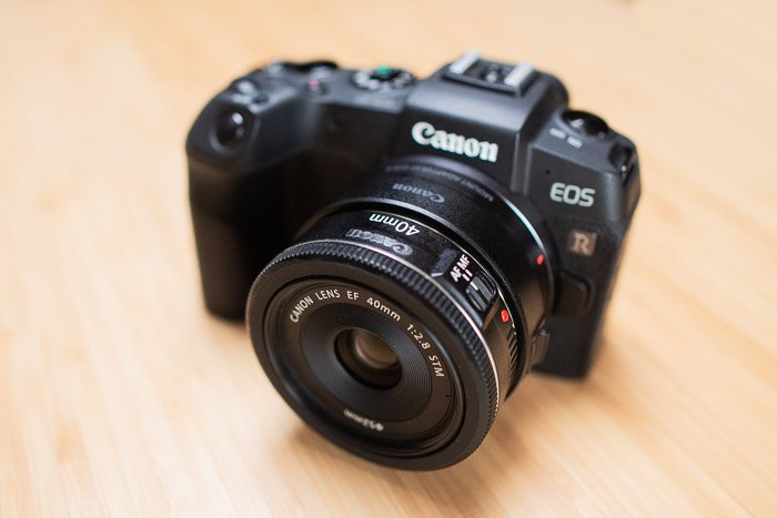 Canon camera with EF 40mm f/2.8 STM Lens 
