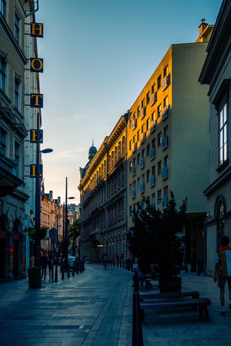 A street scene in Budapest