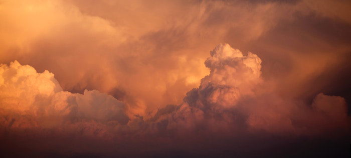 photo of orange color clouds