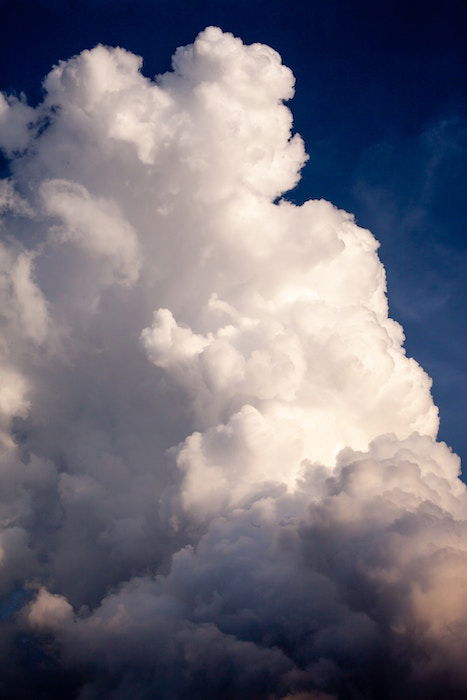 Bright Blue Sky with a Few Tiny White Clouds Picture, Free Photograph