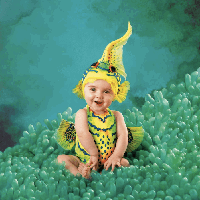 Baby dressed as fish from best baby photographer anna geddes