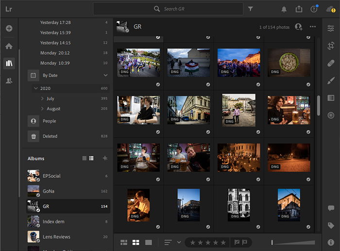 Screenshot of Adobe Lightroom CC interface