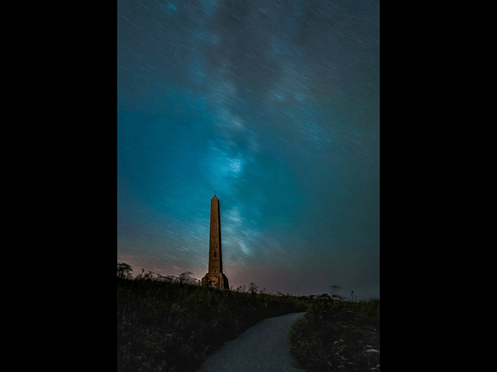 Milky Way trail in the sky above Cap-Blanc-Nez France for creative blur