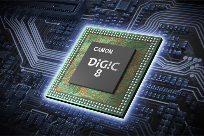 un gráfico de un chip Canon DIGIC 8