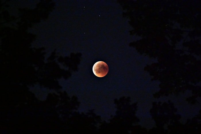  blood moon in night sky