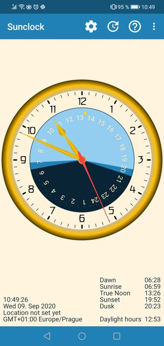 Screenshot of Sol: Sun Clock milky way application