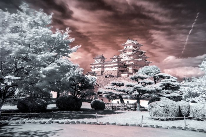 Infrared photo filter of the Himeji castle