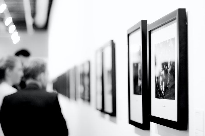 A photography exhibition in a gallery