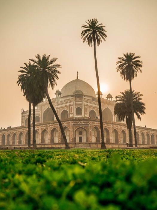 The taj-mahal in India, taken using two point perspective 