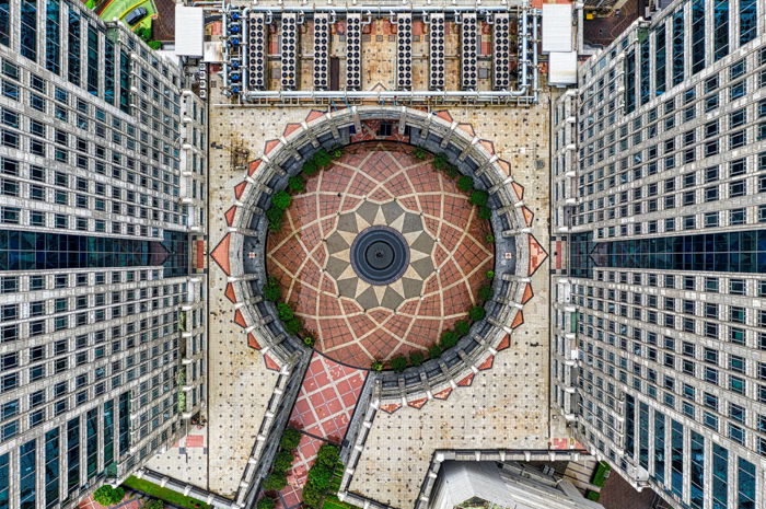 Birds eye view of interesting architecture