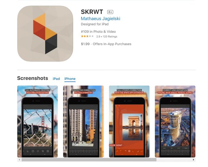 a screenshot of skrwt from the ios app store