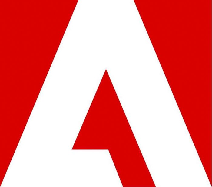 the adobe logo in red and white
