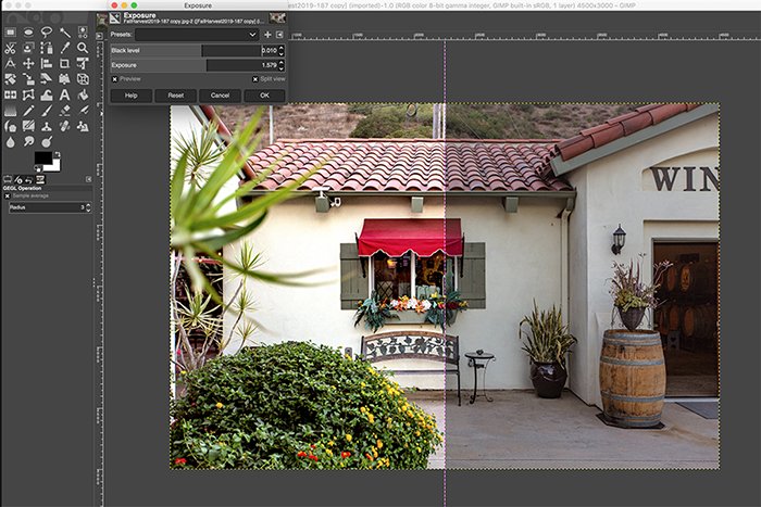 a screenshot of gimp photo editing software interface
