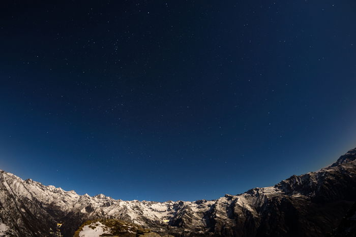 an image of a mountain and sky showing moustache distortion