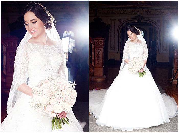 Diptych wedding portrait of the bride