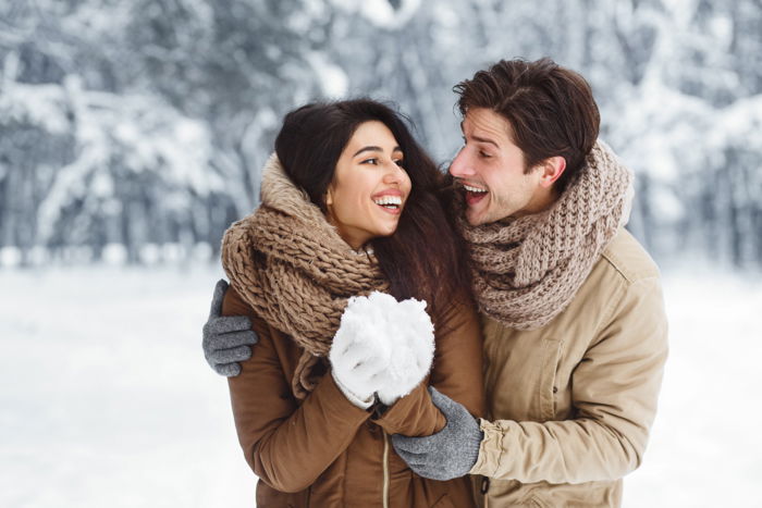 winter photography couple