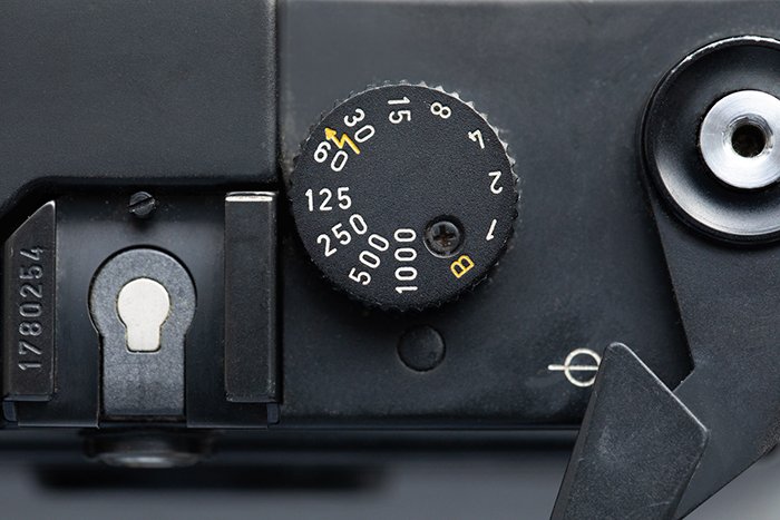 The ISO dial of the Leica M6