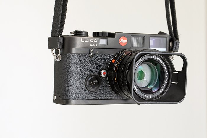 A photograph of the Leica M6 with strap